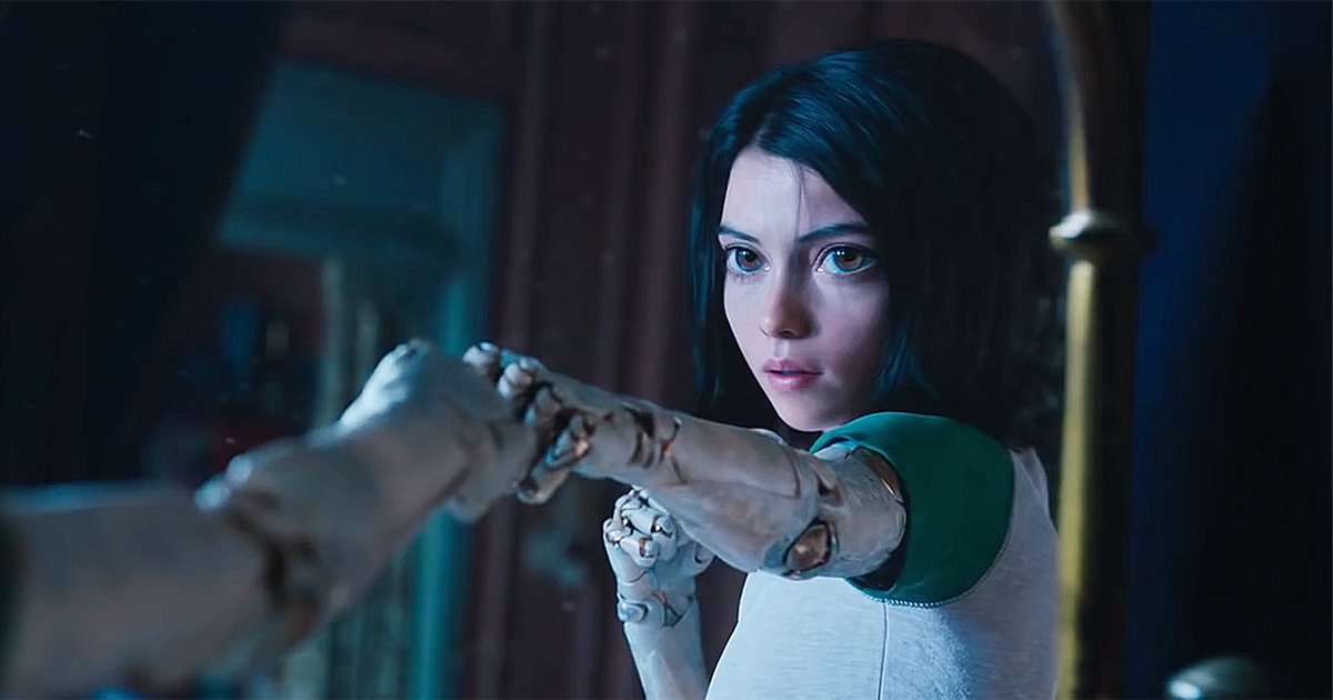 Photo d'Alita, en compagnie d'un autre Cyborg, dans le film "Alita Battle Angle datant de 2019